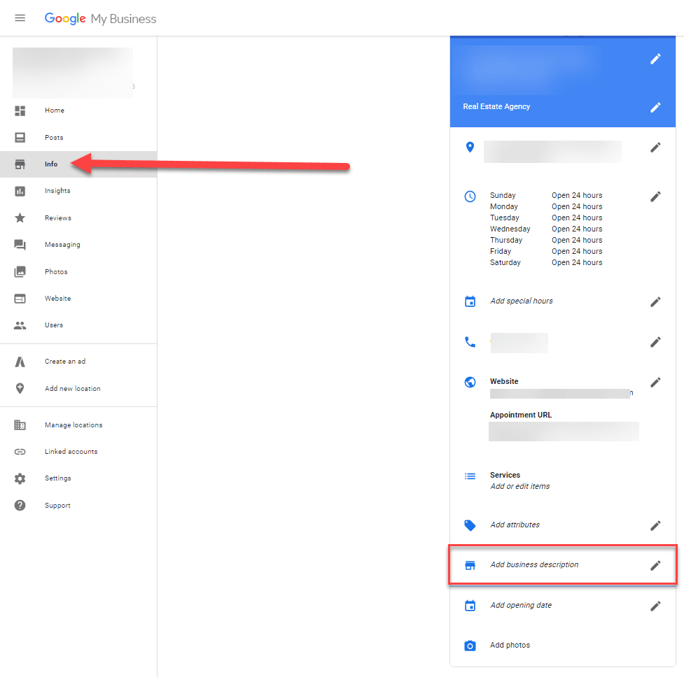 how to add business description